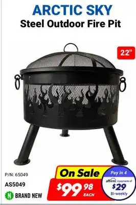Factory Direct Arctic sky steel outdoor fire pit offer
