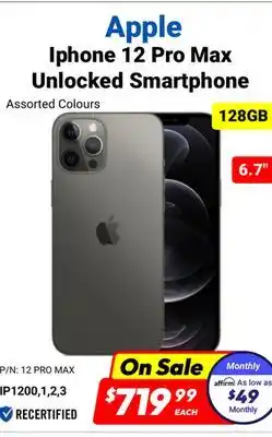 Factory Direct Apple iphone 12 pro max unlocked smartphone offer