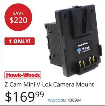 Vistek Hawk-woods z-cam mini v-lok camera mount offer