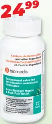 Familiprix Biomedic muscle and back pain relief, 75 caplets offer