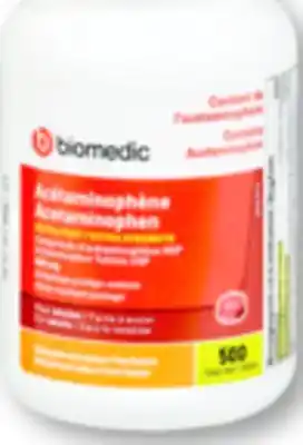 Familiprix Biomedic acetaminophen tablets or caplets 500 mg offer