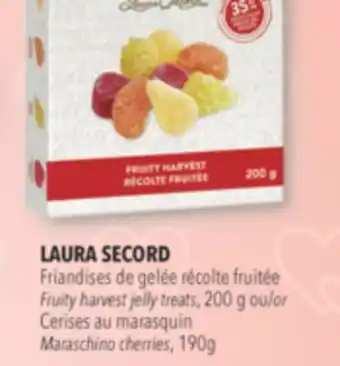 Familiprix Laura secord fruity harvest jelly treats, 200g or maraschino cherries 190g offer