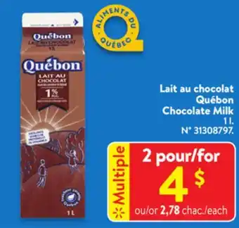 Walmart Québon chocolate milk offer
