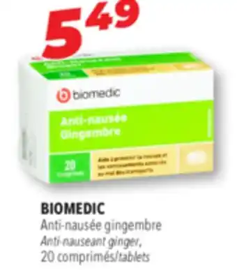 Familiprix Biomedic anti-nauseant ginger offer