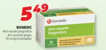 Familiprix Biomedic anti-nauseant ginger, tablets offer