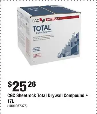 Home Depot Cgc sheetrock total drywall compound • 17l offer