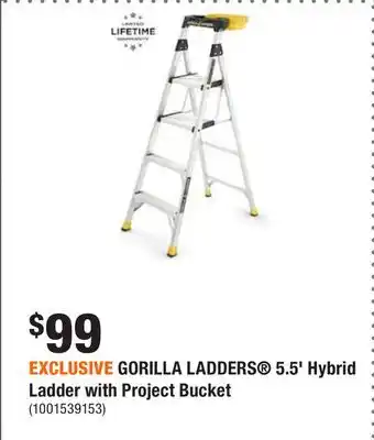 Home Depot Exclusive gorilla ladders 5.5' hybrid ladder with project bucket offer
