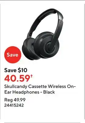 Staples Skullcandy cassette wireless on-ear headphones - black offer
