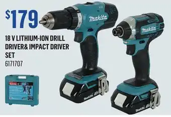 Canac 18 v lithium-ion drill driver& impact driver set offer