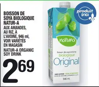 Marche Ami Boisson de soya biologique natur-a | natur-a organic soy drink offer