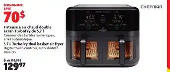 Home Hardware 5.7 l turbofry dual basket air fryer offer