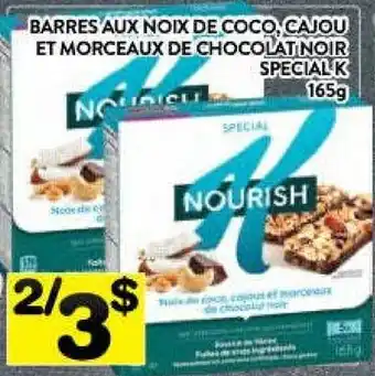 Supermarché PA Barres aux noix de coc, cajou et morceaux de chocolat noir special k offer