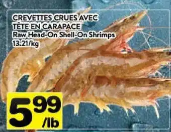 Supermarché PA Raw head-on shell-on shrimp offer