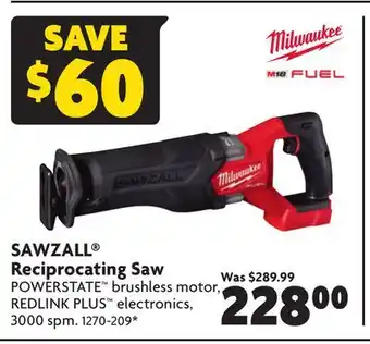 Home Hardware Sawzall reciprocating saw offer