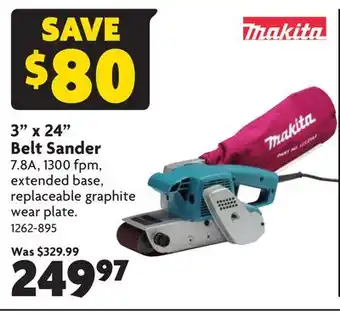 Home Hardware 3 x 24 belt sander offer