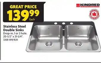 Home Hardware Stainless steel double sinks offer