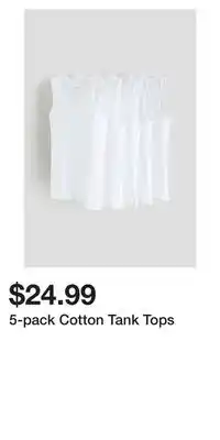H&M 5-pack cotton tank tops offer