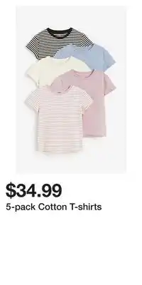 H&M 5-pack cotton t-shirts offer