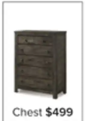 Leon's Cabin 5 drawer chest - grey offer