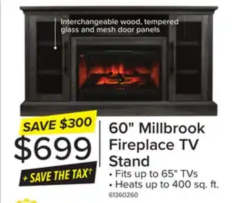 Leon's Millbrook fireplace tv stand - fawn aged oak offer