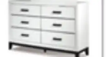 Leon's Frost 6 drawer dresser - white, black offer
