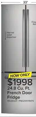 Leon's Ge profile fingerprint resistant stainless 33 french door refrigerator (24.8 cu ft)- pne25nyrkfs offer