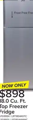 Leon's L2 stainless steel top-freezer refrigerator (18.0 cu. ft.)- lrt18s4astc offer
