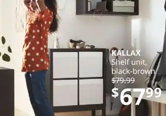 IKEA Kallax shelf unit, black-brown offer