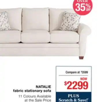 La Z Boy Natalie fabric stationary sofa offer