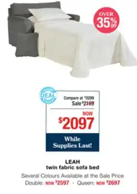 La Z Boy Leah twin fabric sofa bed offer