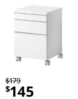 IKEA Bestå burs drawer unit on casters, high gloss white, 40x40 cm offer