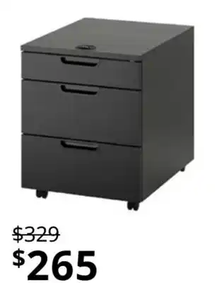 IKEA Galant drawer unit on casters, black stained ash veneer, 45x55 cm offer