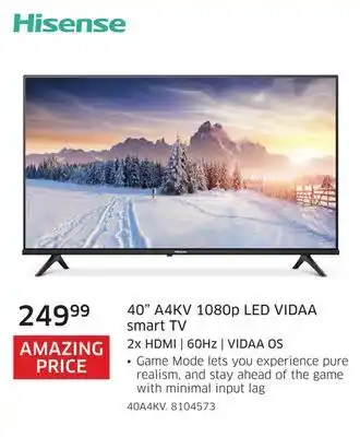 The Source Hisense 40 a4kv 1080p led vidaa smart tv offer