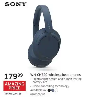 The Source Sony wh-ch720 wireless headphones offer