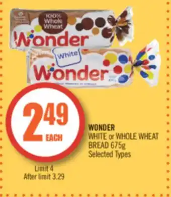 Shoppers Drug Mart Wonder white or whole wheat bread offer