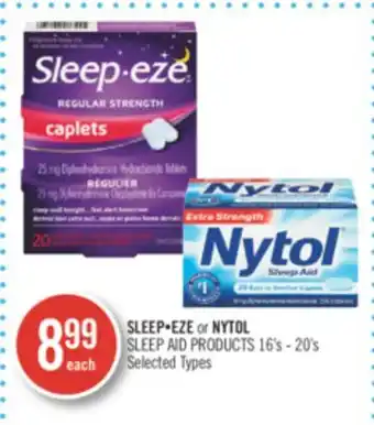Shoppers Drug Mart Sleep•eze or nytol sleep aid products offer