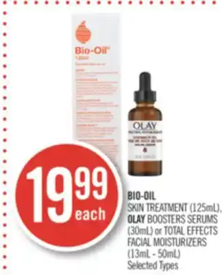 Shoppers Drug Mart Bio-oil skin treatment (125ml), olay boosters serums (30ml) or total effects facial moisturizers (13ml - 50ml) offer
