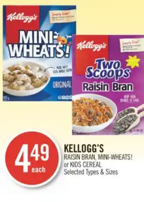 Shoppers Drug Mart Kellogg's raisin brain, mini-wheats! or kids offer