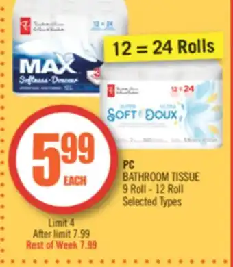 Shoppers Drug Mart Pc bathroom tissue offer