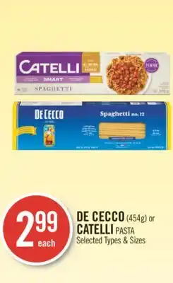 Shoppers Drug Mart De cecco (454g) or catelli pasta offer