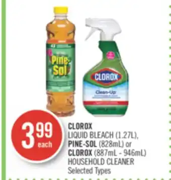 Shoppers Drug Mart Clorox liquid bleach (1.27l), pine-sol (828ml) or clorox (887ml - 946ml) household cleaner offer