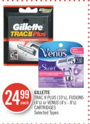 Shoppers Drug Mart Gillette trac ii plus (10's), fusion5 (4's) or venus (4's - 8's) cartridges offer