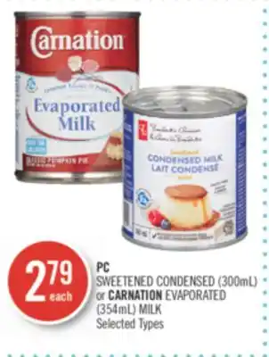 Shoppers Drug Mart Pc sweetened condensed (300ml) or carnation evaporated (354ml) milk offer