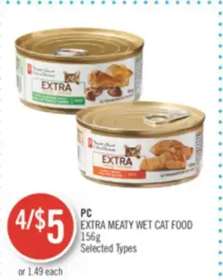 Shoppers Drug Mart Pc extra meaty wet cat food offer