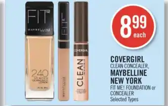 Shoppers Drug Mart Covergirl clean concealer, maybelline new york fit me! foundation or concealer offer