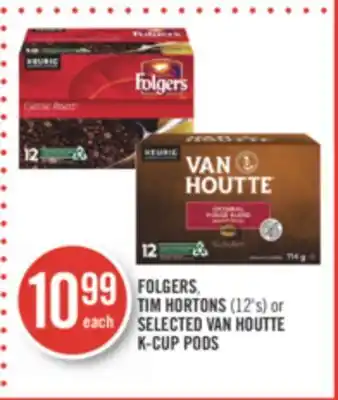 Shoppers Drug Mart Folgers, tim hortons (12's) or selected van houtte k-cup pods offer