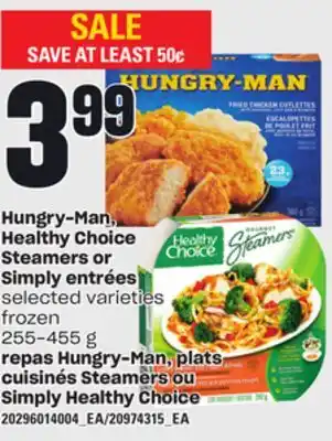 Independent City Market Repas hungry-man, plats cuisinés steamers ou simply healthy choice offer