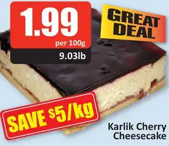 Starsky Karlik cherry cheesecake offer