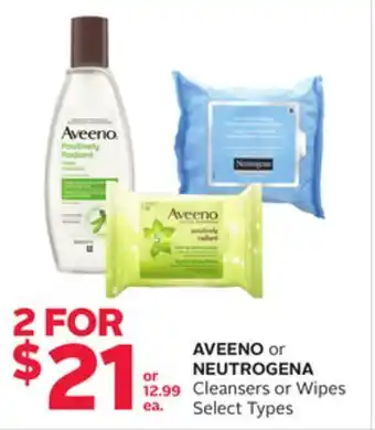 Rexall Aveeno or neutrogena cleansers or wipes offer