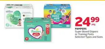 Rexall Pampers super boxed diapers or training pants offer